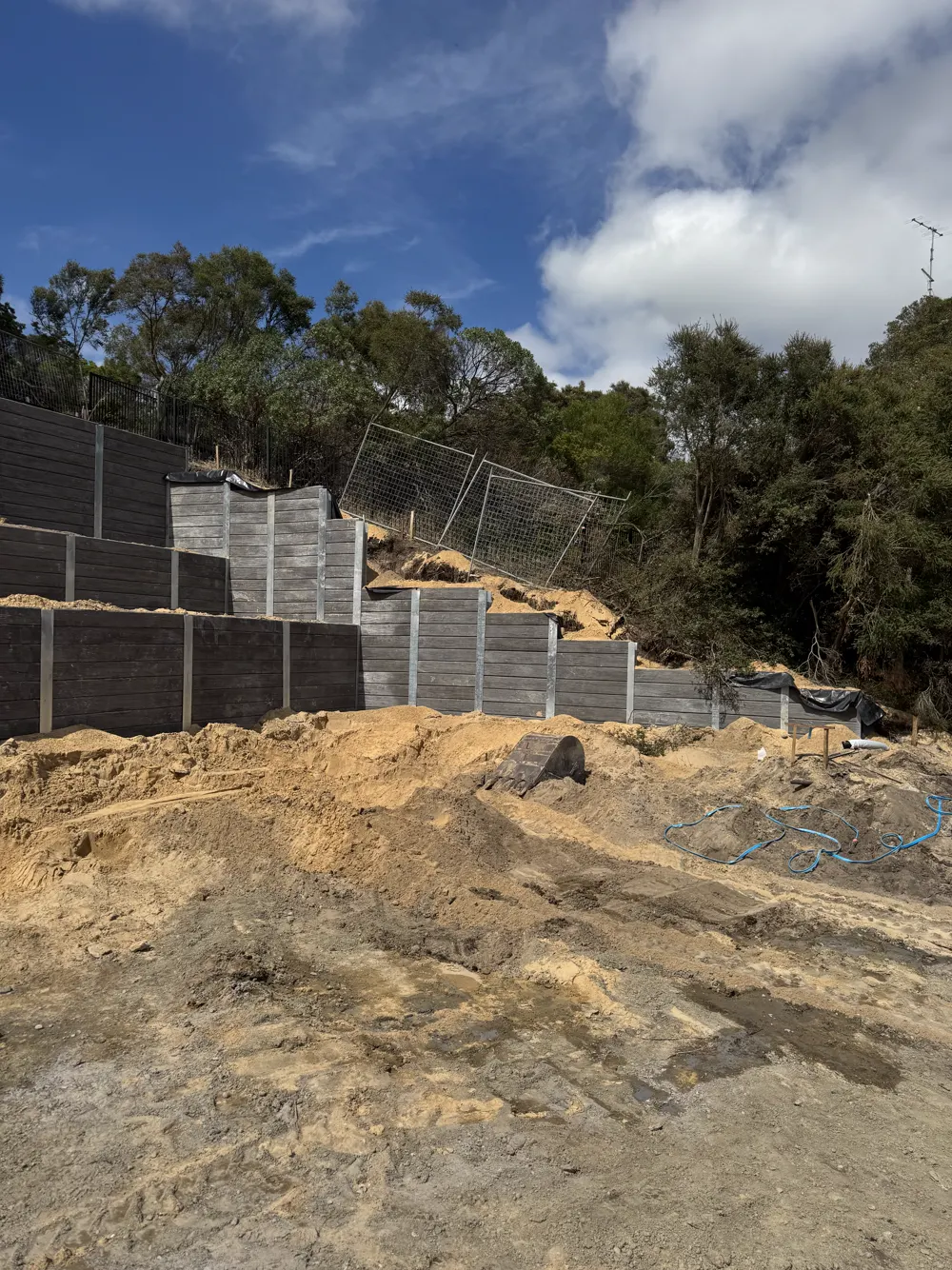 02 – Tall grey wall, bushland build photo 4